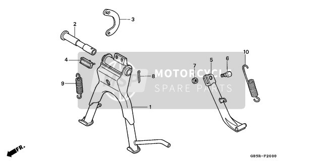 50530GT0680, Barre Comp. Bequille Late, Honda, 0